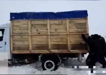 Қарға батып қалған жүк көлігін сүйреп шығарған полицейлерге тұрғын алғыс айтты